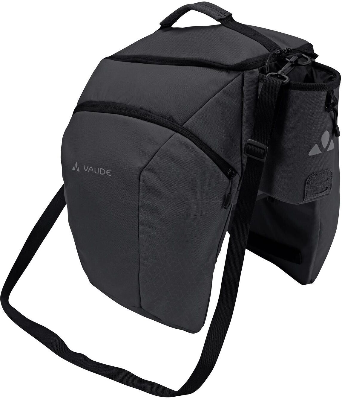 Gepäckträgertasche VAUDE "eSilkroad Plus (UniKlip) Black", schwarz, Taschen, B/H/T: 44cm x 35cm, Polyester, Gepäckträgertasche, B:44cm H:35cm schwarz B/H/T: 44cm x 35cm