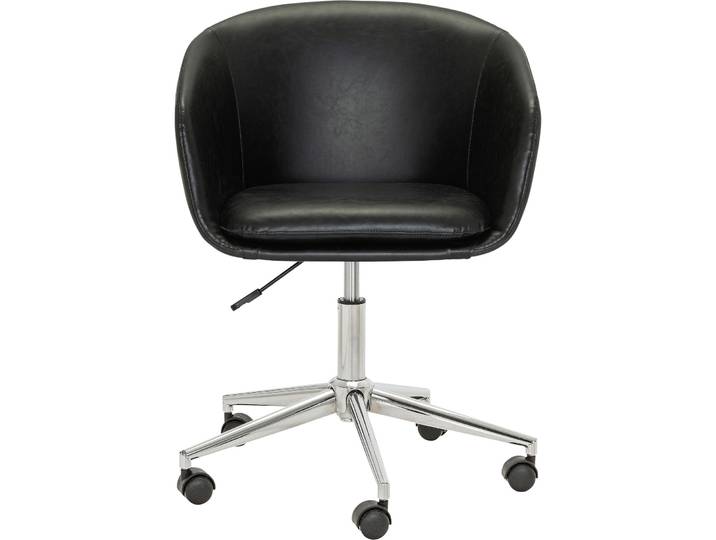 Bürostuhl Lia schwarz/chrom Kunstleder H 86 cm