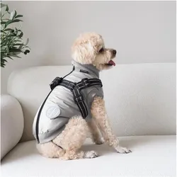 Nordic Paws Dogcoat Thor with harness 45 cm - Lightgrey - L (L, Hundemantel), Hundemantel