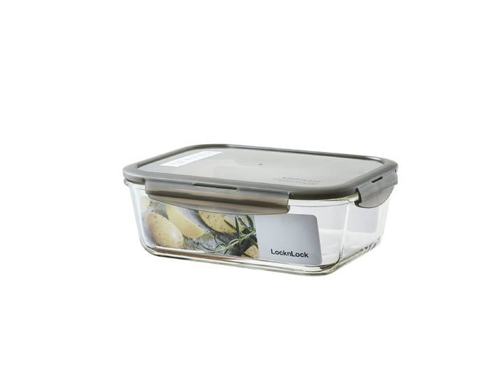 Euro récipient en verre pour four rectangulaire 2,0 L - Couvercle gris