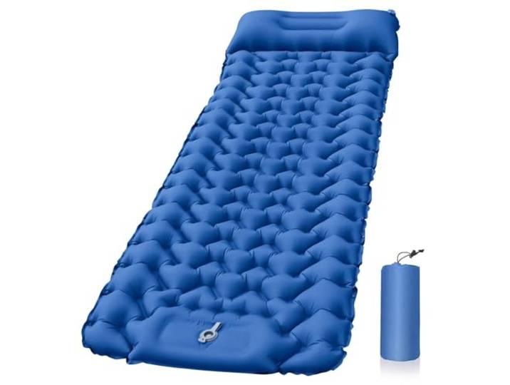 DHBVGAUE Auto Matratze Kofferraum Matratze Outdoor Isomatte Camping aufblasbar Matratze mit Kissen, Reisematte, Klappbett(Blue)