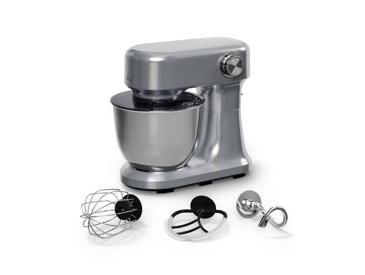Klarstein Küchenmaschine, 1500 W, 5 l Schüssel, Kompakt Küche maschine 5 L 12 Stufe Pulsfunktion 1500 W Silber