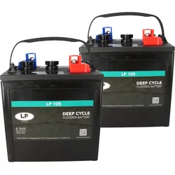 2x Traktionsbatterie Landport LP 105 6V 225Ah Deep Cycle (12V)