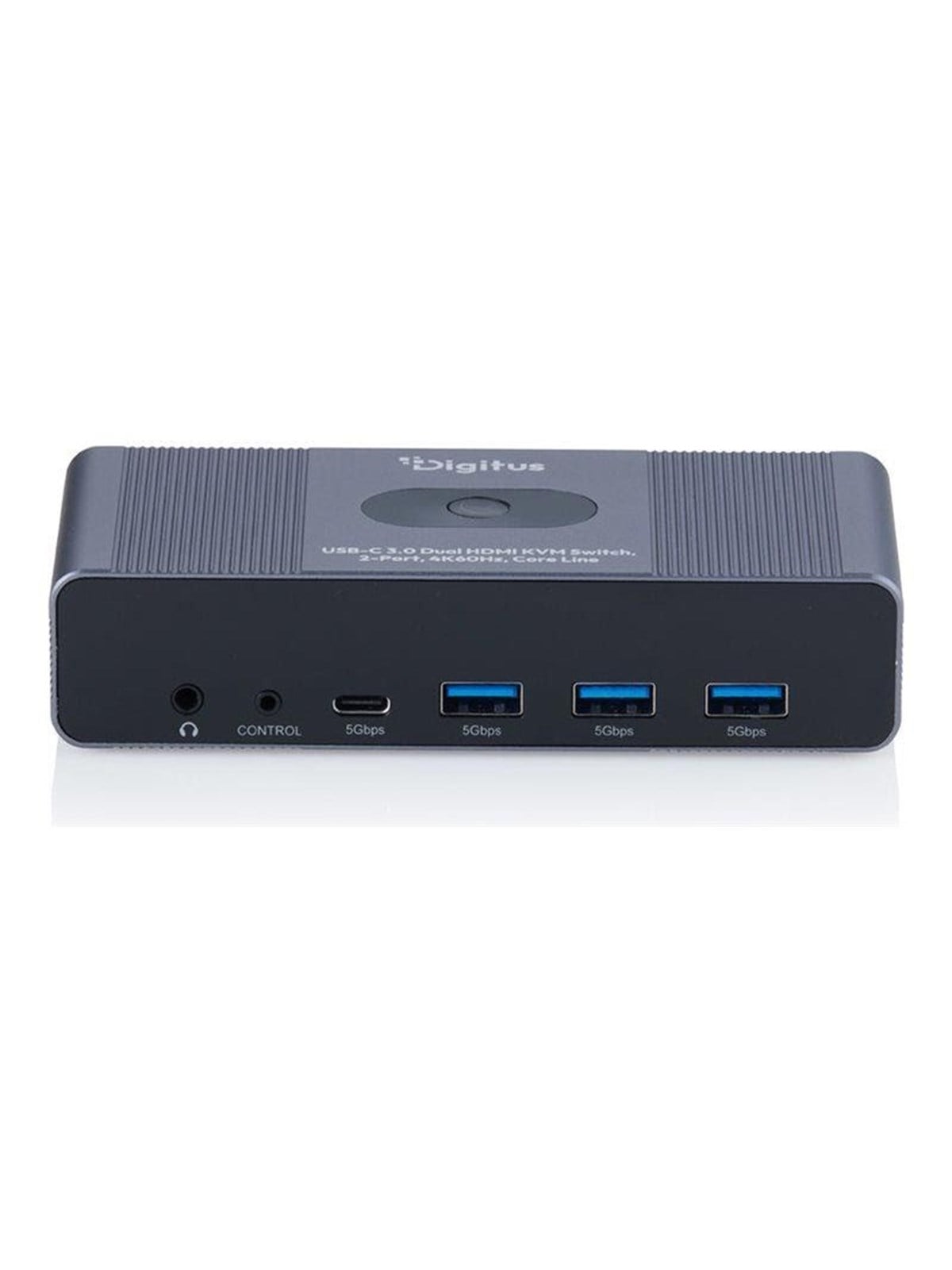 DIGITUS Core Line - KVM / video / audio switch - USB-C 3.0 Dual HDMI 4K60Hz - 2 ports