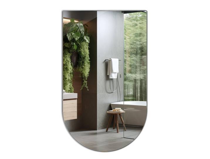 Tulup Spiegel 45x80 cm Wandspiegel Ovale Form Asymmetrisch Modern, Transparent, Glas, 45x80x45 cm, Spiegel, Wandspiegel