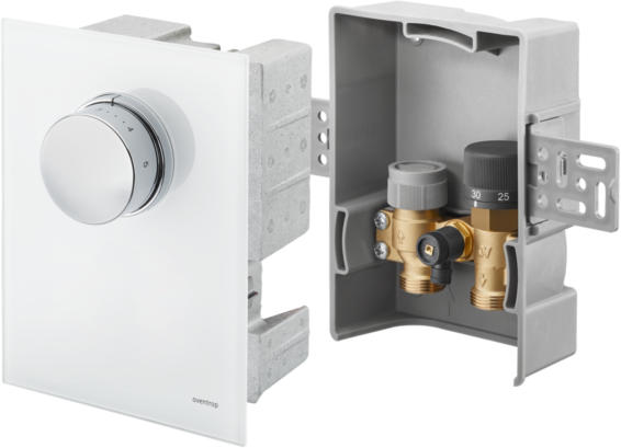 Oventrop Unibox Temperaturregler 1022780 Echtglas weiß, für Raum- und Rücklauf