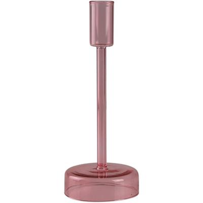 Kerzenständer AM DESIGN "aus roséfarbenem Glas", rosa (rosé), B:8cm H:20cm, Glas, Kerzenhalter, stilvolle Ergänzung für romantische Dekorationen