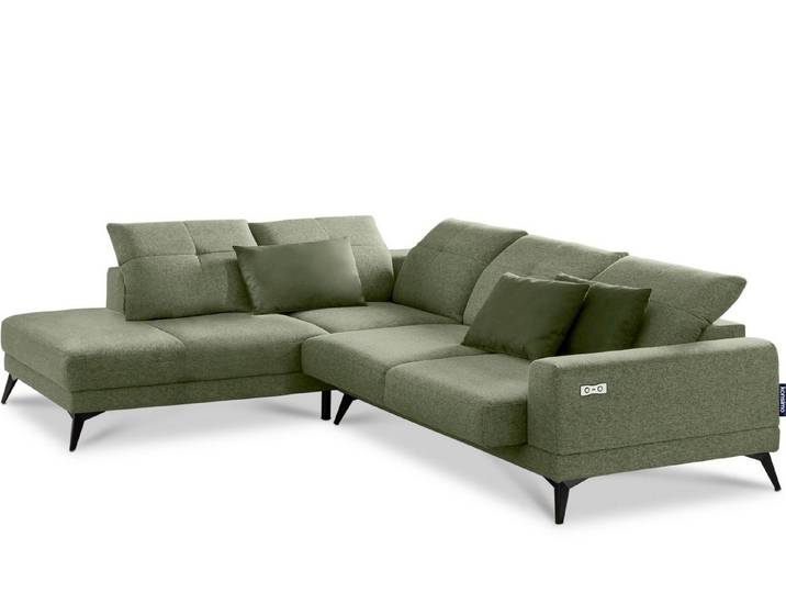 KONSIMO® Ecksofa DAVIDI Ecksofa, USB-Anschluss,verstellbare Kopfstützen