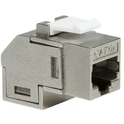 LogiLink Keystone Kupplung Cat.6A, 2x RJ45 STP, 90° gewinkelt, Metallgehäuse