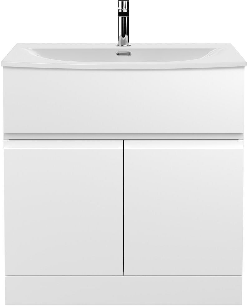 Nuie Urban Single Bathroom Vanity with Vitreous China Basin Satin White 81mm W