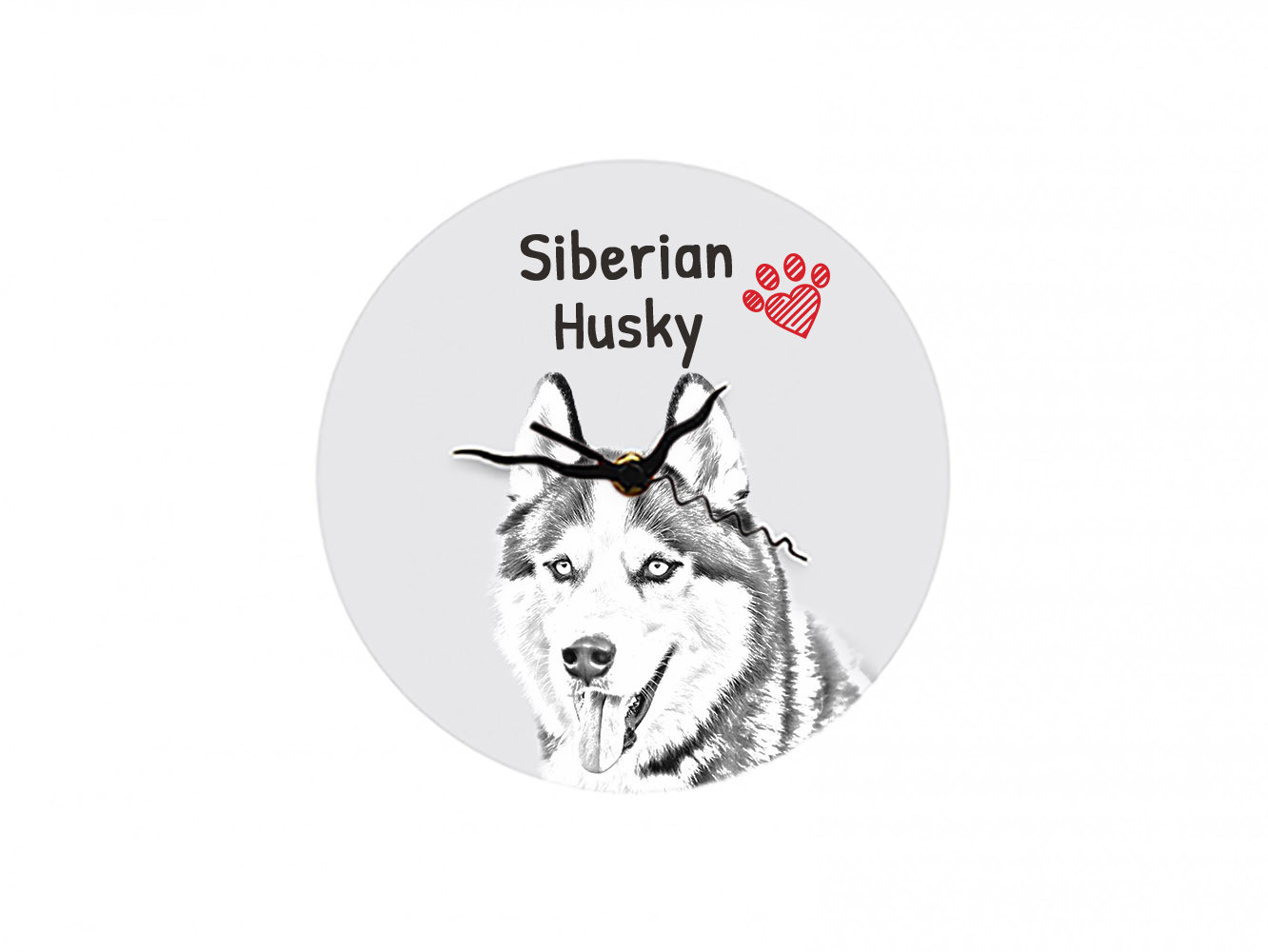 Art-Dog Wandklok Siberian Husky