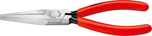 KNIPEX Langbeckzange, flache Backen, aus Chrom-Vanadium-Elektrostahl, Kopf poliert, Griffe mit Kunststoff überzogen