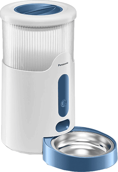 Comedero automático inteligente - Panasonic CP-JNF01CW, Apto para Lavavajillas, Fabricado en Acero Inoxidable Higiénico, Blanco