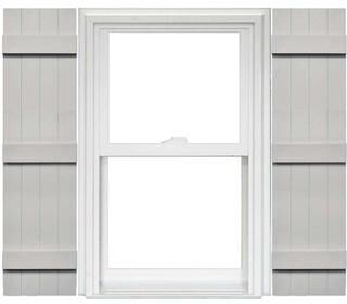 Mid-America Mid America 4 Board and Batten Joined Vinyl Shutters (1 Pair) Special Order 14 x 59 030 Paintable