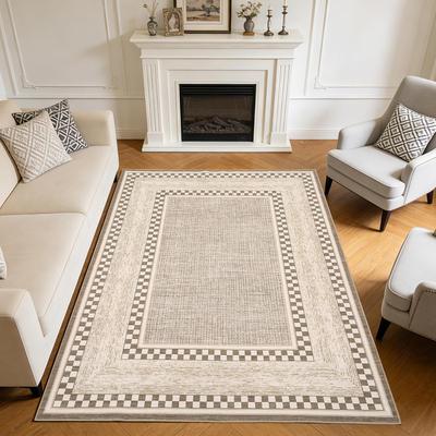 Garvee Checkered Runner Rug, Washable Non Slip Low Pile Rug for Bedroom Living Room