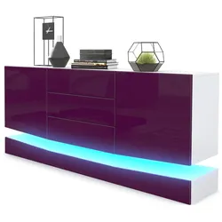 SIDEBOARD City Fronten in Brombeer Hochglanz