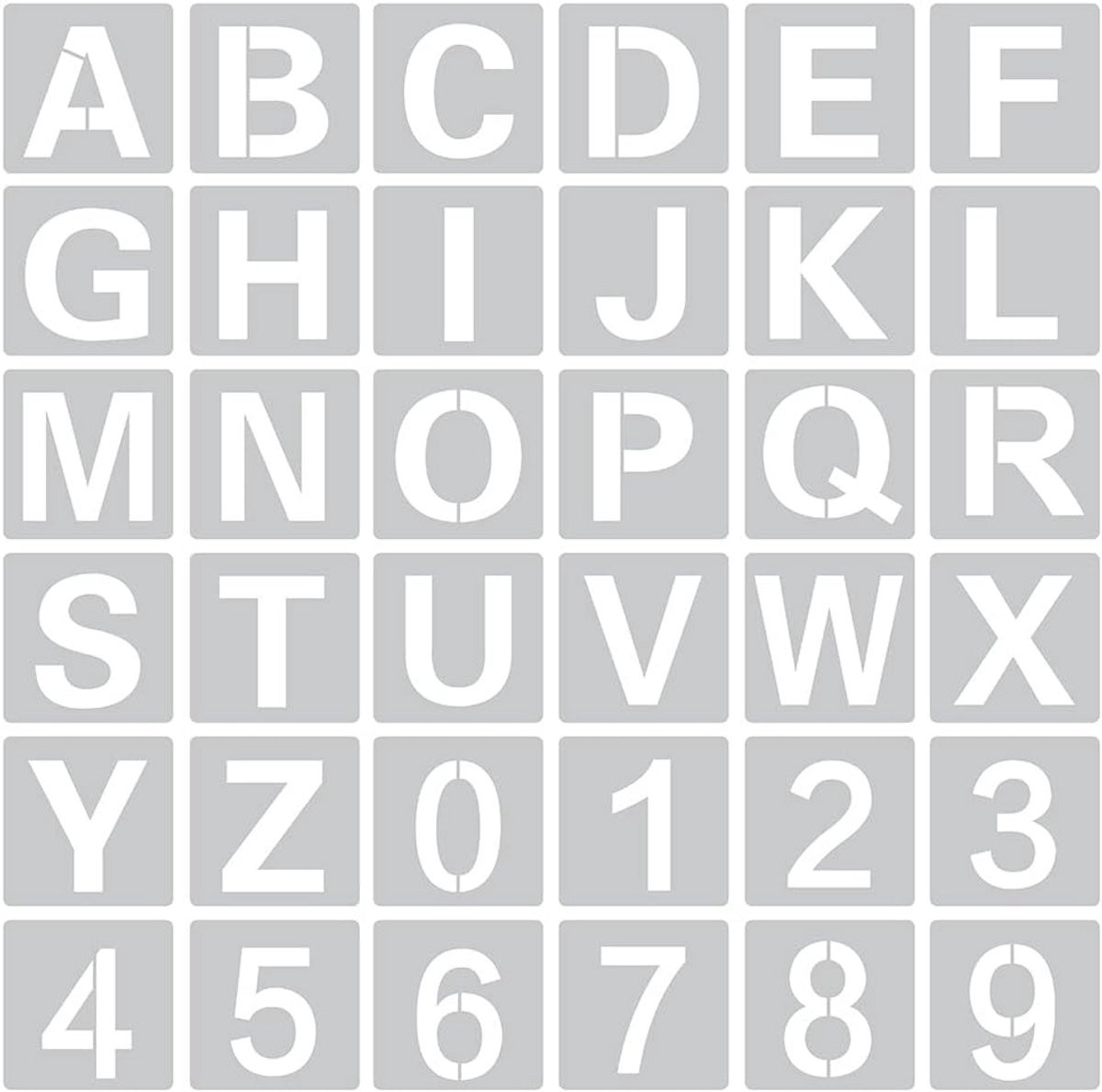 36 stuks herbruikbare alfanumerieke lettersjablonen voor schilderen en scrapbooking