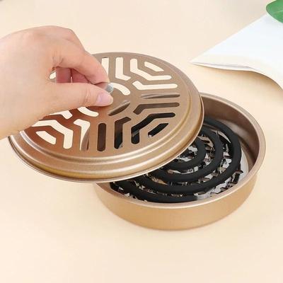 Uplift Essentials Stainless Steel Mosquito Coil Holder With Protective Cover rose Gold