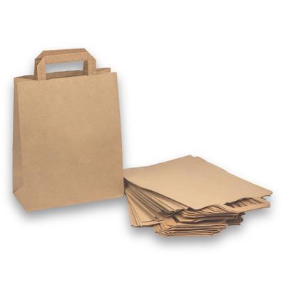 DayBays 25 Stk. Papiertüten 18+8x22 cm Braun mit Flachhenkel