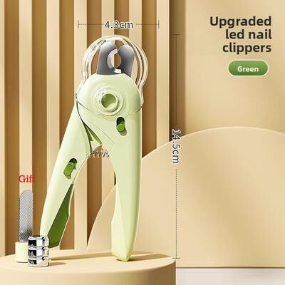 Happy Pet Pantry LED Cat Nail Clippers For Dogs & Small Pets Safe Precision Grooming Tool With Light green