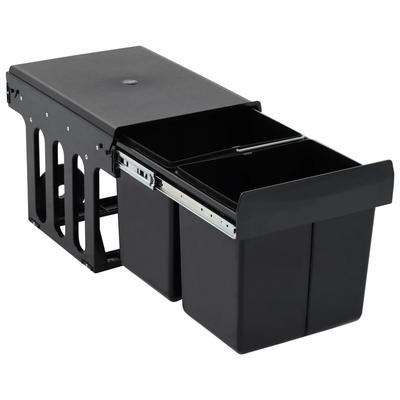 Helloshop26 - Herausnehmbarer Küchenabfalleimer mit Soft-Close-Mechanismus 36 Liter schwarz 02_0006031