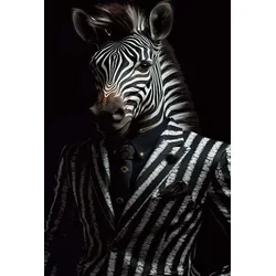 Glasbild NOBLE STRIPES (BHT 60x90x0,40 cm) - schwarz - BHT 60x90x0,40 cm
