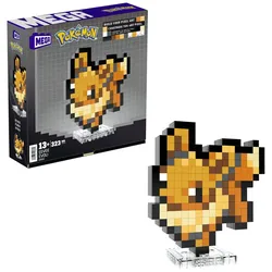Mattel HTH78 - Mega - Pokémon - Evoli Pixel Art Bauset, 323 Teile