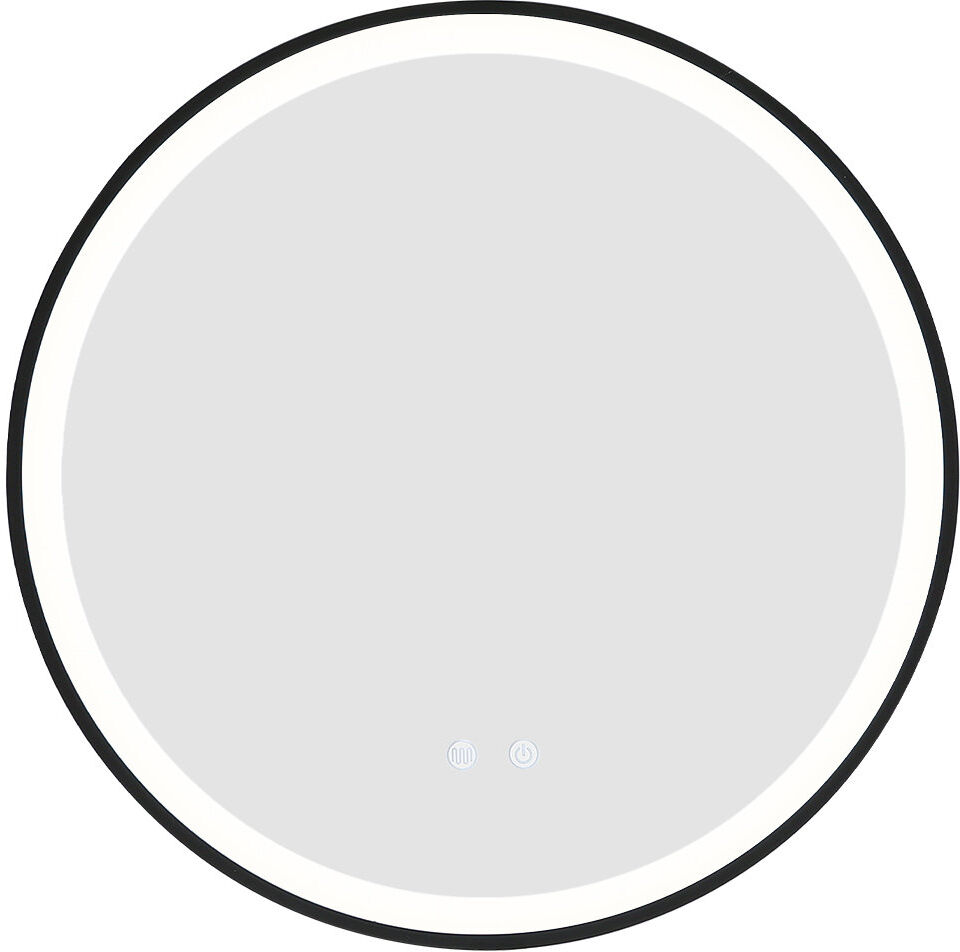 Metro Armyn Metal Round Wall Mirror Black 80 cm H x 80 cm W
