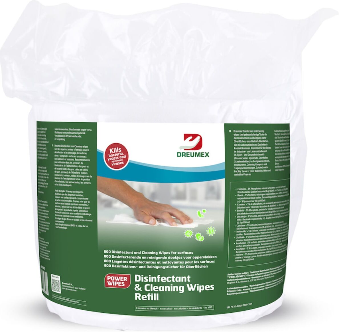 DREUMEX Desinfektion-& Reinigungstuch Nachfüllpack a 800 Tücher (74708001002)