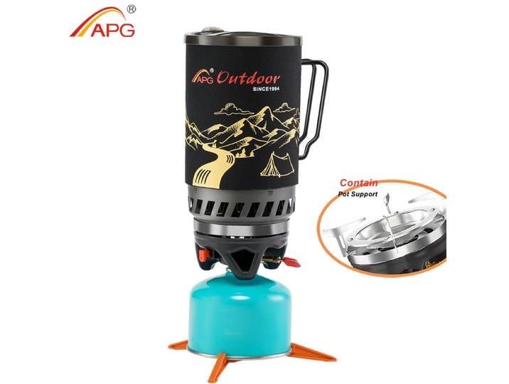 APG-Système de cuisson portable, réchaud de randonnée en plein air, pot de désinfection à chaud, brûleurs à gaz propane, camping, 1400ml
