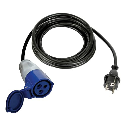 Perel Verloopkabel H07RN-F 3G2.5, 3 m, Type E/F naar CEE, Blauw