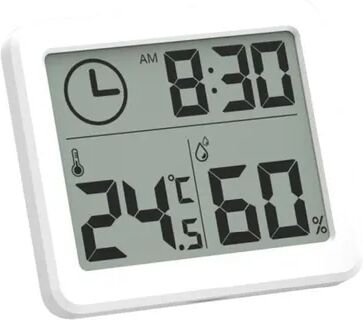 Daily Discovery Digital Wall Clock Large Display Battery Operated Desk Clock With Temperature Humidity For Home Office white With Battery