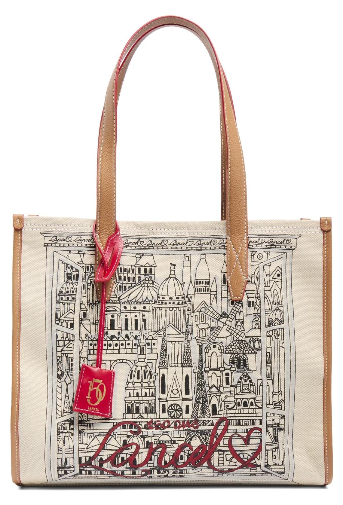 Lancel Capsule Shopper L Leinwand Natur Beige