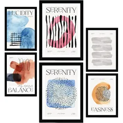 POSTER Set Mit 6 Abstrakte Ruhig A3 & A4 Rahmenlos