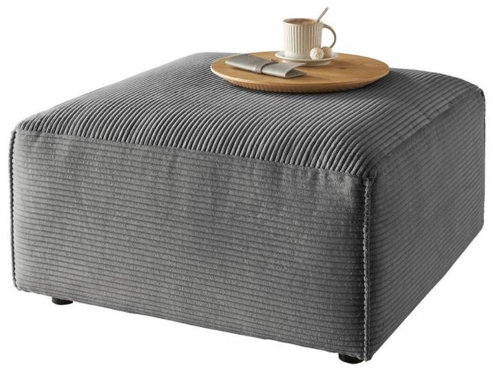 Lounge Handmade Hocker LH-EDINA, dunkelgrau, Cord
