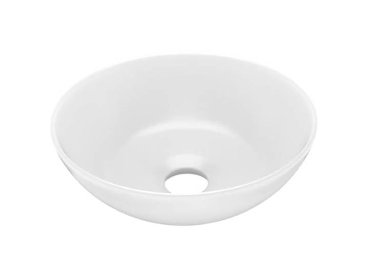 vidaXL Lavabo de Salle de Bain Rond Vasque à Poser de Toilette Lave-mains de Cuisine Salle Cosmétique Maison Intérieur Céramique Blanc Mat