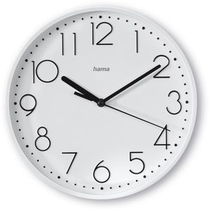 Hama Wanduhr Salina, Kunststoff, analog, Quarzuhr, Ø 22 cm, weiß, lautlos