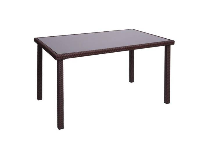 Table de jardin balcon 120x75cm en polyrotin marron 04_0005069