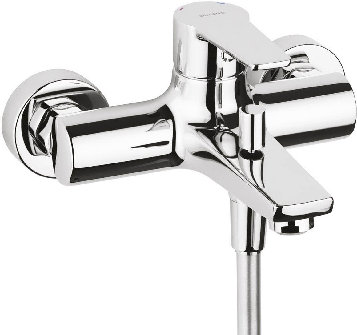 OLTENS Jog Aufputz-Wannenarmatur mit Brauseanschluss, Badarmaturen, 34003100, chrom