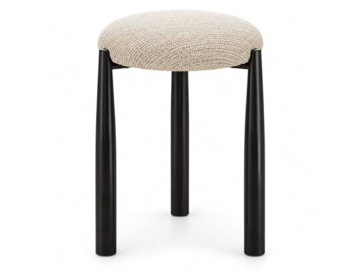 JSWHYBD Stapelbarer Schminkhocker, Runder Polsterhocker mit 3 Metallbeinen Platzsparender Hocker für Schminktisch, Schlafzimmer, Ankleide und Wohnzimmer(H)