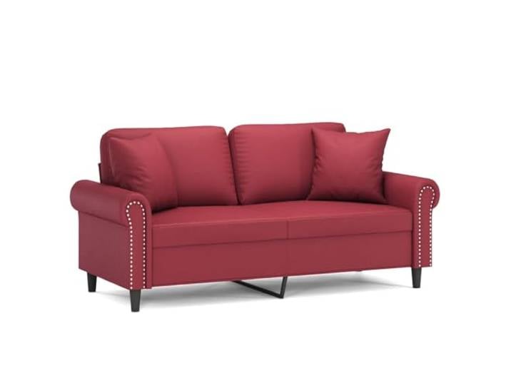 vidaXL 2-Sitzer-Sofa mit Zierkissen Weinrot 140 cm Kunstleder