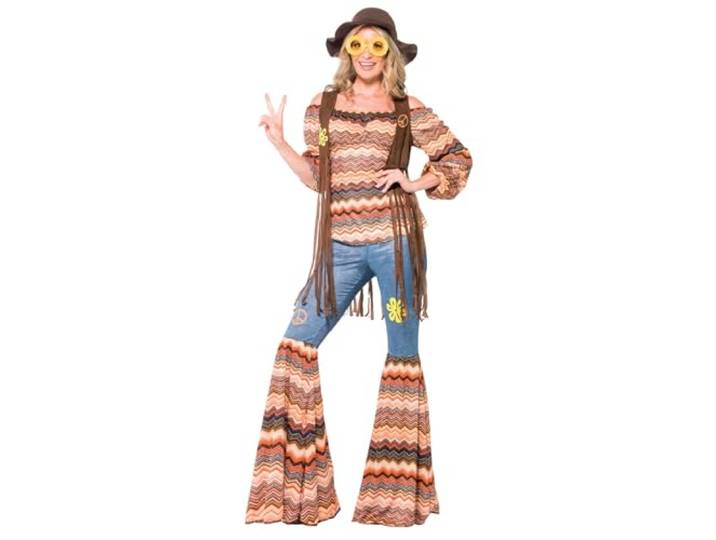 Smiffys Harmony Hippie Costume, Multi-Coloured