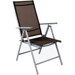 Mojawo, Gartenstühle, 4er Set Garten Klappstuhl Aluminium - Textilen Silbergrau/Schokobraun