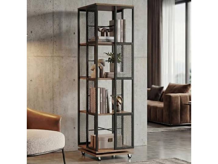 Mendler Bücherregal HWC-P13 147x40x40cm Metall - braun