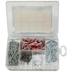 fischer EasyDIY Deko-Box Dübel- und Schrauben-Sortiment 131 Stück