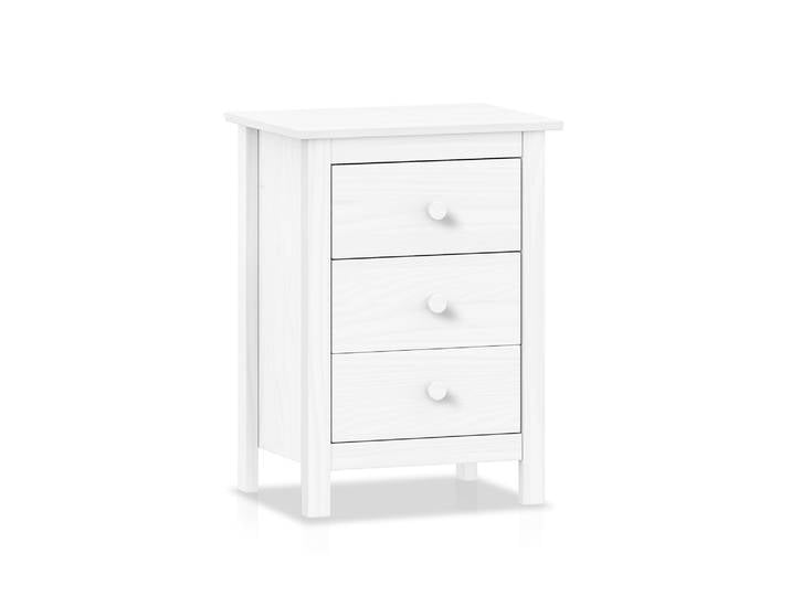 TOBINO Nachtkommode mit 3 Schubladen, Material Massivholz