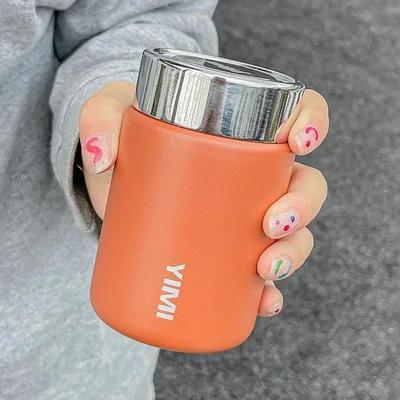 Uplift Essentials 230ml Mini Stainless Steel Pocket Thermos Mug With Leak Proof Vacuum Insulation orange