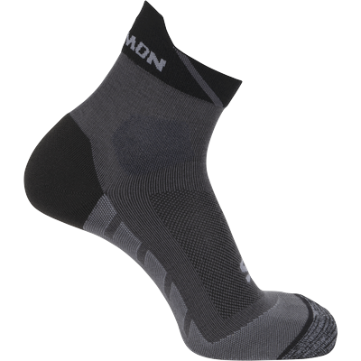 Socken SALOMON, Damen, Gr. XL (45/47), Sockengröße, schwarz-weiß (grau), Obermaterial: 44% Wolle, 40% Polyamid, 12% Polypropylen, 4% Elasthan, Socken Socken, für sportive Aktivitäten, wasserdicht, reibungsreduzierend