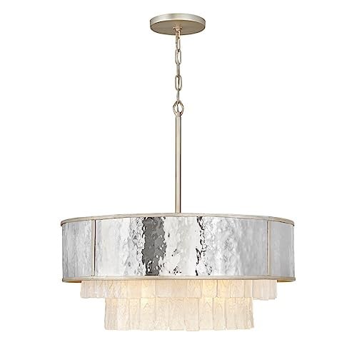 Hinkley Reverie cilindrische hanglamp champagne-goud met glas en metaal, dimbaar, 8x E14
