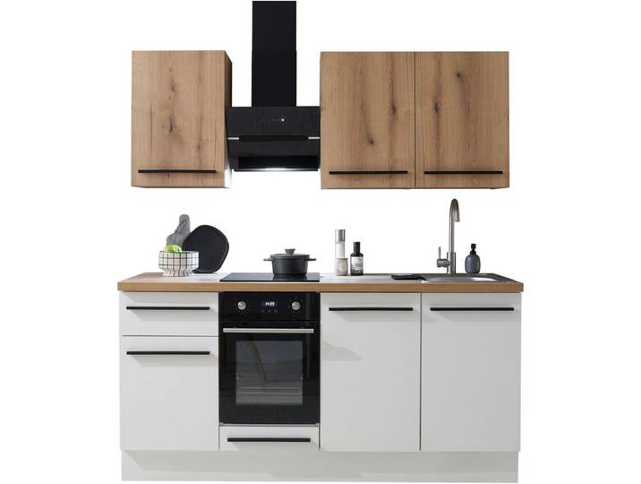 BASIC by Balculina Pantryküche Torcello BxHxT 180x210x60 cm, Breite 180cm, wahlweise mit E-Geräten, Softclose-Funktion